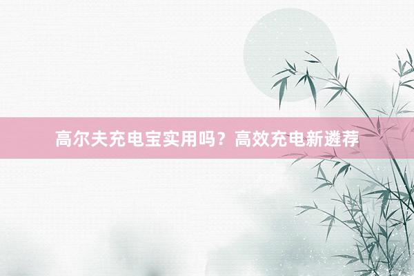 高尔夫充电宝实用吗？高效充电新遴荐